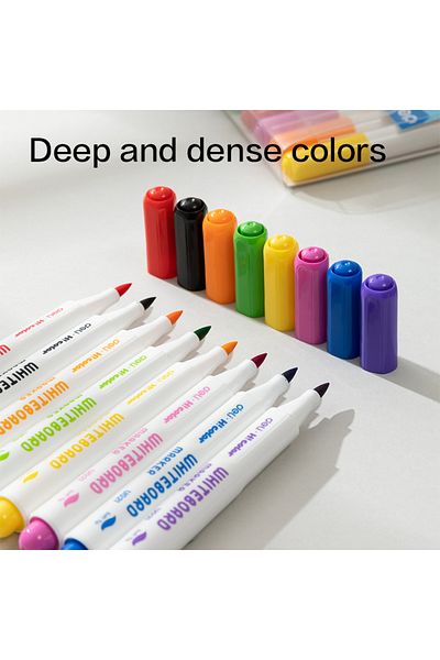 Deli EU021 HiColor Whiteboard Marker Soft Tip ASST. 8pcs/box – ideal for school & home