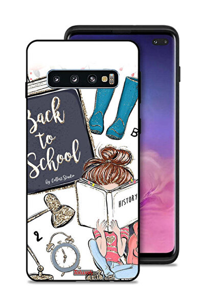 Tolwak غطاء حماية لهاتف سامسونج جالاكسي S10 بلس - فتاة في المدرسة تقرأ التاريخ