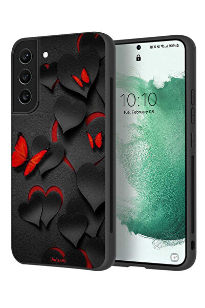 Tolwak غطاء حماية لهاتف سامسونج جالاكسي S22 بلس 5G بنقشة قلوب وفراشات