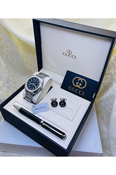 gucca طقم جوتشي رجالي كبك + علبه + كيس + قلم من نفس الماركه