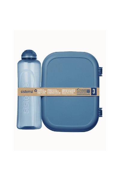 Sistema Food-Safe BPA-Free Plastic Lunch Box and Water Bottle Set