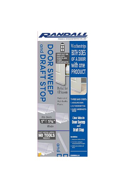 RANDALL High Quality E-Z Slide On Door Sweep Clear