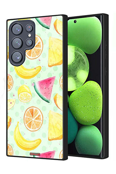 Tolwak غطاء حماية لهاتف سامسونج جالاكسي S23 ألترا 5G برسومات فنية بألوان مائية وفواكه