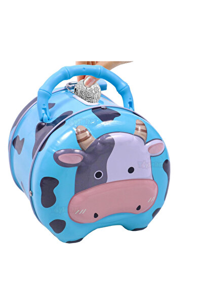 OEM Pușculiță în Formă de Văcuță, cu Încuietoare – Toyshine, Albastră, din Metal