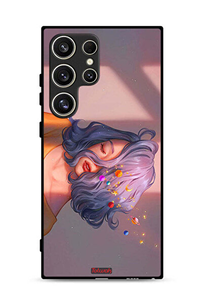 Tolwak غطاء حماية لهاتف سامسونج جالاكسي S24 ألترا 5G بتصميم فتاة وفن الفضاء