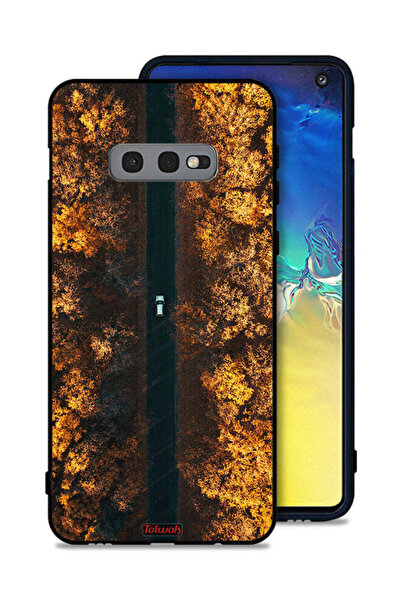 Tolwak غطاء حماية لهاتف سامسونج جالكسي S10e بتصميم طريق في أشجار الخريف