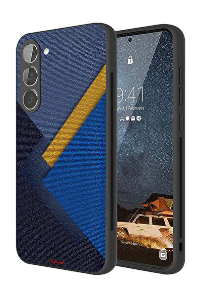 Tolwak غطاء حماية لهاتف سامسونج جالاكسي S23 بلس 5G بنقشة مثلثات جلدية