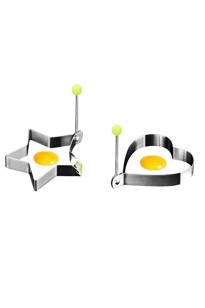 BV Set of 2 heart and star shaped egg or pancake pans, 8 cm, 514COF