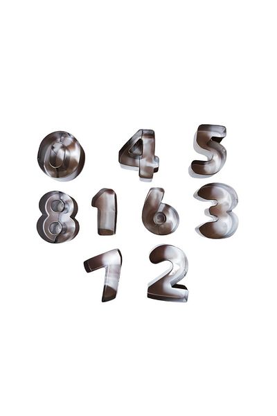 BV Set of 9 cookie cutters, Numbers, 5.5 cm, 377COF