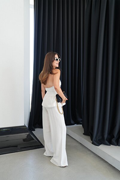 Özge Özgenç Linen Vest Trousers Set