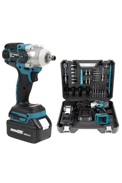 Luxi Machine, Impact Screwdriver - 2 Batteries 48V, 550Nm, 43 Accessories – Power