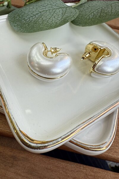 My Joyas Design أقراط اللؤلؤ على شكل حرف C