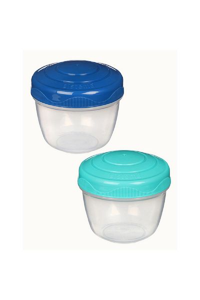 Sistema 2-Piece Freezer Safe BPA-Free Yogurt To Go Food Storage Container Set Assorted Color