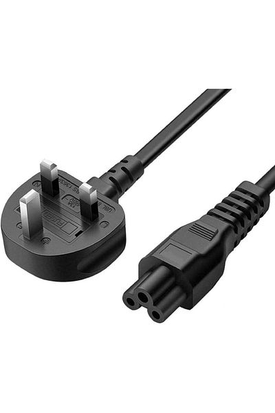 Generic Laptop Power Cable UK Plug to C5 10A 18AWG-3 Pin - Cord for Reliable Laptop Charging