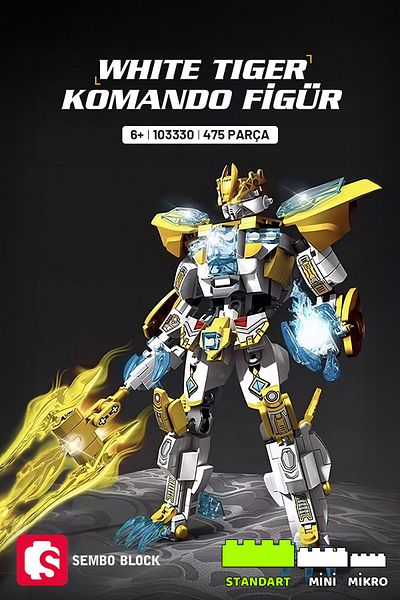 Sembo Block White Tiger Commando Figure Building Block Set