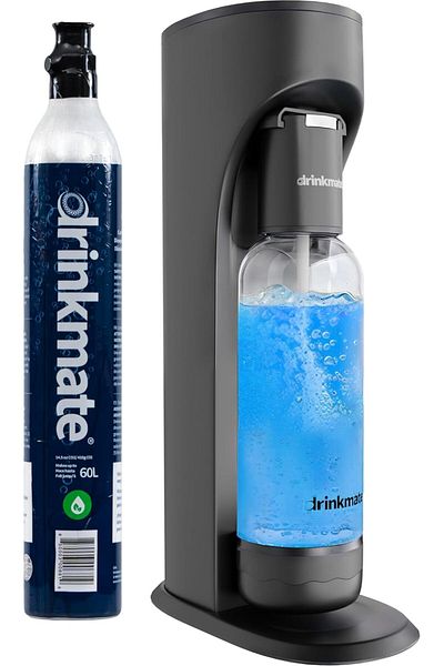 Drinkmate Sparkling Beverage Maker With 1l Bottle And 60l Co2 Cylinder, Matte Black