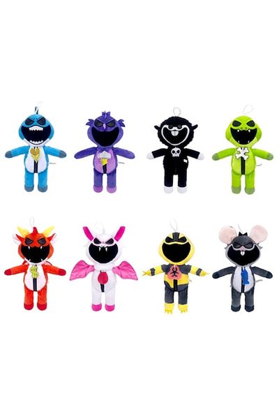 victiny Set 8 Figurine de plus, The Smiling Critters 4, VICTINY ® multicolor, 20/25 cm