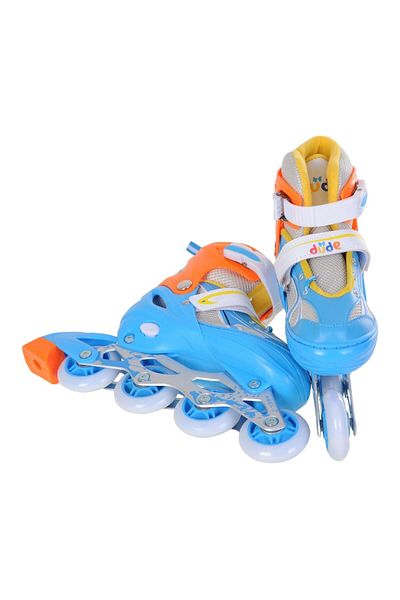 hak-iş oyuncak 35-38 Metal Blue Skates with Bag Front Wheel Light