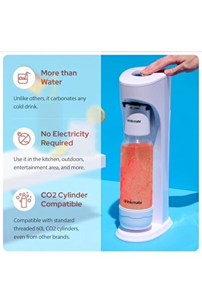 Drinkmate Omnifizz Sparkling Water And Soda Maker, Four Cylinder Bundle