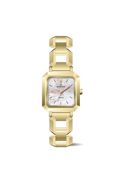 Essence D1226.120 Square Dial Metal Cord Metal Case 3 Atm Water Resistant Gold Color Women Wristwatch