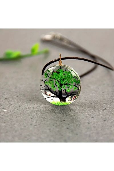 Wolawood Handmade Epoxy Necklace – Natural Floral, Transparent Resin Design, Women's Gift Elegant Jewelry Accessory