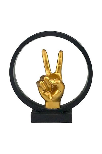 BV Decorative statuette, Hand with peace sign, 22 cm, 1711H-2