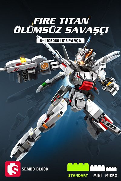 Sembo Block Fire Titan Immortal Warrior Building Block Set