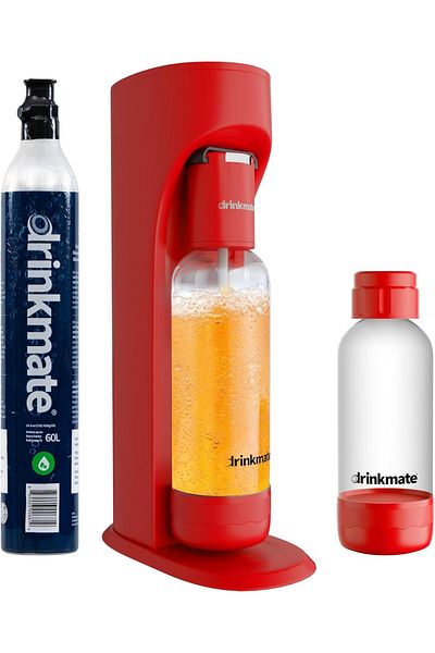 Drinkmate ماكينة صنع المياه الغازية والمياه الغازية من أومنيفز، تُكربن أي مشروب، حزمة خاصة - تتضمن 6 قطع