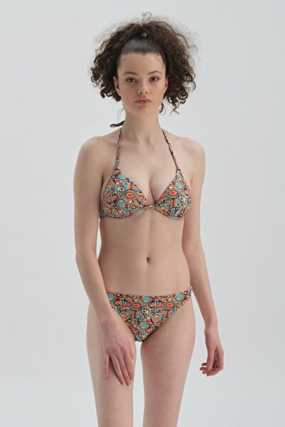 Dagi Tile - Turquoise Triangle Covered Bikini Top