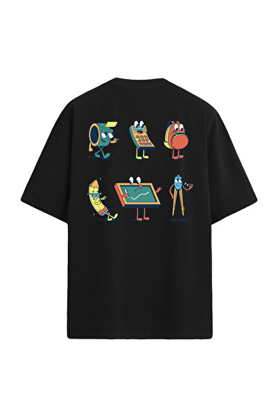 Colermi تي شيرت كبير الحجم مطبوع عليه ظهر المدرسة