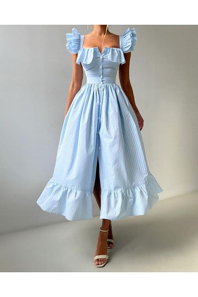D'RECCY ROCHIE LUNGĂ FEMEI FLORELE DREPTĂ CU DRES DE TĂIȚĂ