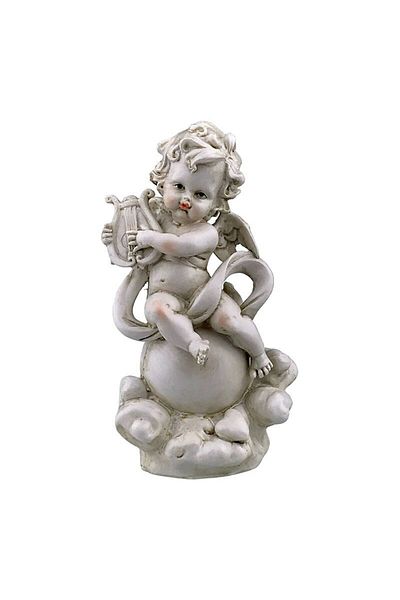 BV Decorative statuette, Angel on a sphere with a musical instrument, 24 cm, 1750H