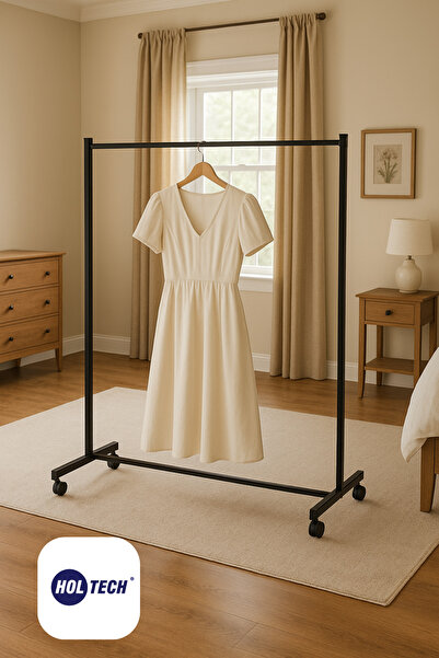 HOLTECH Luna Tekerlekli Metal Ünite Askılık Portatif Dayanıklı Mağaza Tipi Ay...