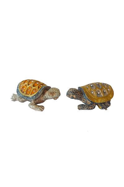 BV Decorative statuette, 2 Frogs, Silver, 10 cm, XD28156