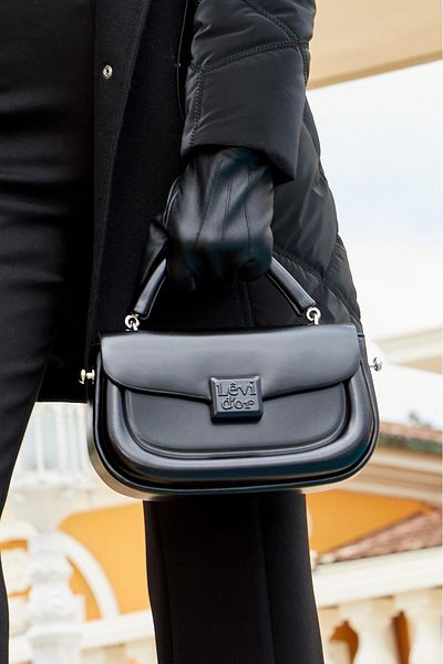 Levidor Premium Pearl Strap Shoulder Bag Black