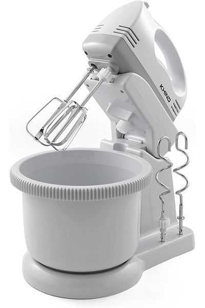 Khind 160W Electric Stand Mixer with 5 Speed Settings, 2L Stainless Steel Removable Bowl, Versatile