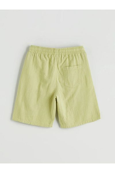 LC Waikiki Lcw Kids Green Elastic Waist Muslin Boy Shorts