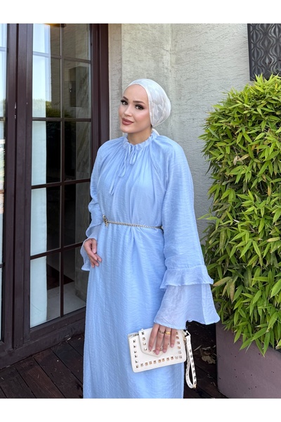 Melike Tatar Tulle Chain Belt Dress 32-3569