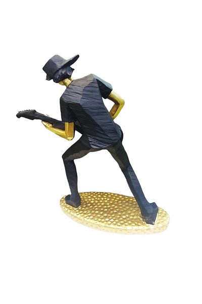 BV Decorative statuette, Guitarist, Black, 18 cm, WX8251