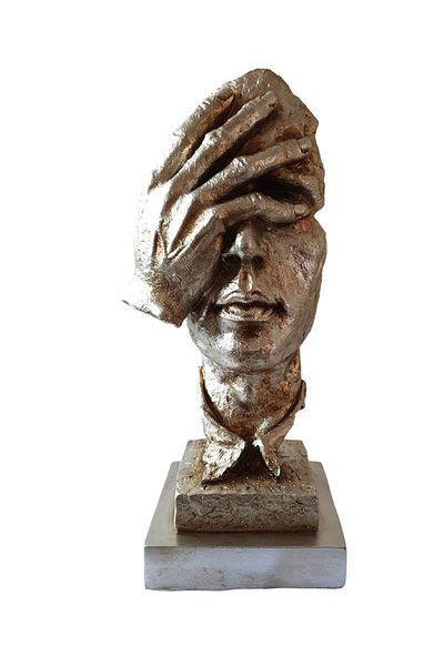BV Statuetă decorativă, Mască, Crem, 33 cm, 0190L