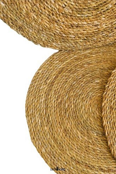 MCA Deerhome Σετ πλάκας ψάθινης γιούτας 6 τεμαχίων American Service Wicker πλάκα διαμέτρου 35 cm