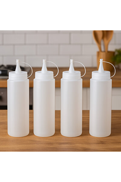 UYT LİFE 4 Adet Plastik Yağlık Sosluk Şişesi 700 Ml Masterchef Sosluk Şeffaf ...