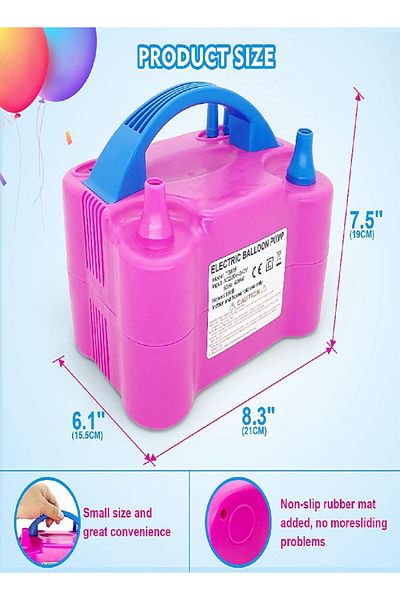 Generic Rahalife Electric Balloon Pump – Portable Air Blower for Party Decor, Arch & Garland – Pink