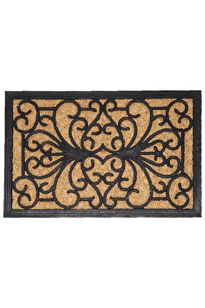 Evideco Non-Slip Backing Attractive Design Sally Natural Braided Door Mat Black and Brown 40 x 60cm 1401804