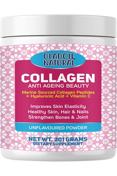 Oladole Natural Collagen Peptides Powder Enriched With Hyaluronic Acid - 201g