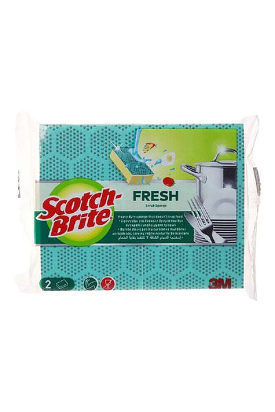 Scotch Brite 2-Piece Fresh Heavy Duty Scrub Sponge Yellow and Green