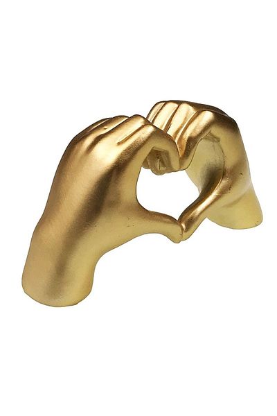 BV Decorative statuette Joined hands in the shape of a heart, He and She, Gold, 24 cm, 1186H