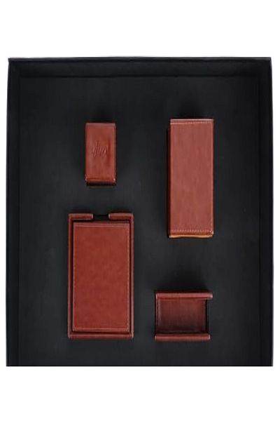 RAHALIFE HOME SOLUTION Rahalife Executive 5pcs Desk Set | Artificial Leather Office Desk Organizer Set – Premium Finish