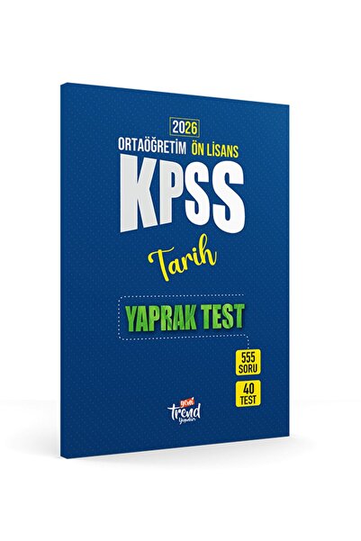 Yeni Trend Yayınları 2026 Kpss Lise Önlisans Tarih Yaprak Test