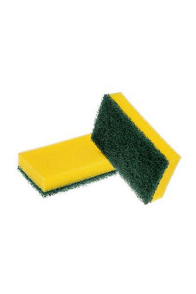 Scotch Brite 8-Piece Heavy Duty Classic Flat Laminate Scrub Sponge Yellow and Green